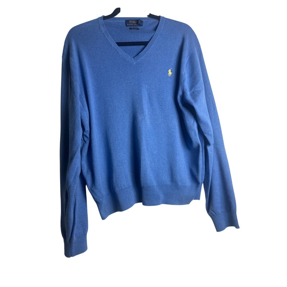 Polo Ralph Lauren Men’s V-Neck Sweater. Periwinkle. Size Large